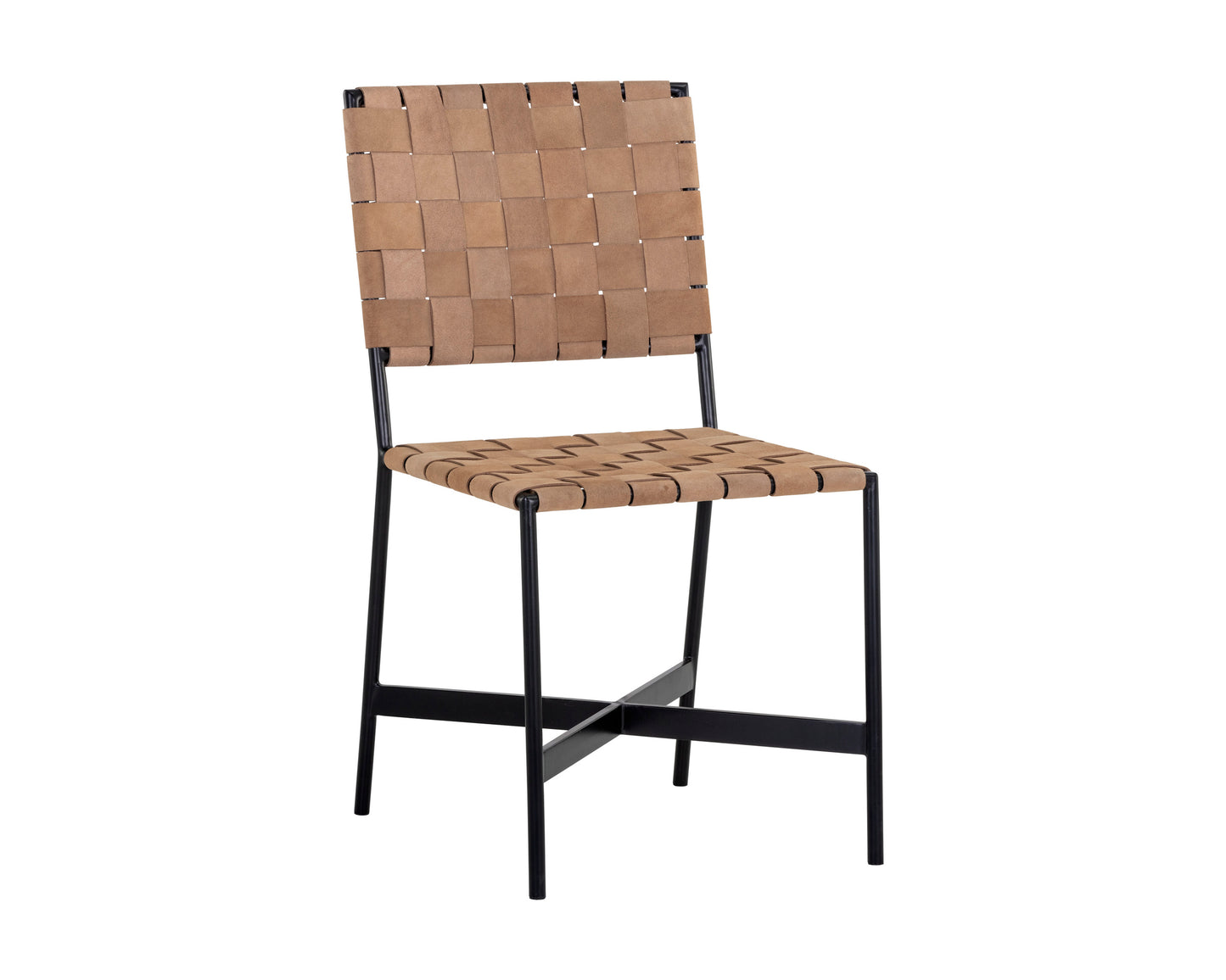 NAHLA OMARI DINING CHAIR - SUEDE LIGHT TAN LEATHER