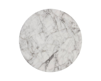 NAHLA GOYA END TABLE - MARBLE LOOK - WHITE