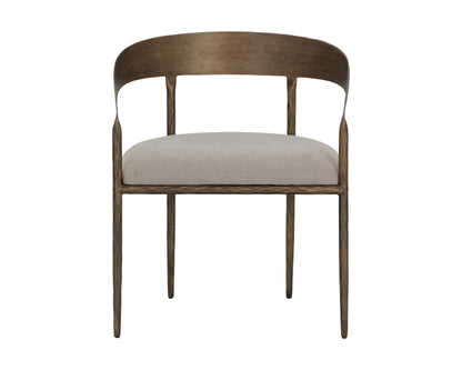 NAHLA ZANATTA DINING ARMCHAIR - ZENITH TAUPE GREY