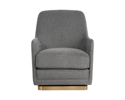 NAHLA MARCELA SWIVEL LOUNGE CHAIR - BELFAST KOALA GREY