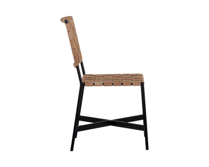 NAHLA OMARI DINING CHAIR - SUEDE LIGHT TAN LEATHER