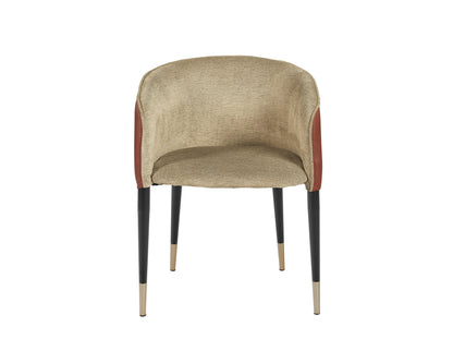 NAHLA ASHER DINING ARMCHAIR - POLO CLUB TOAST / DILLON CHILI