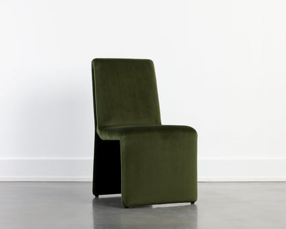 NAHLA CASCATA DINING CHAIR - MOSS GREEN