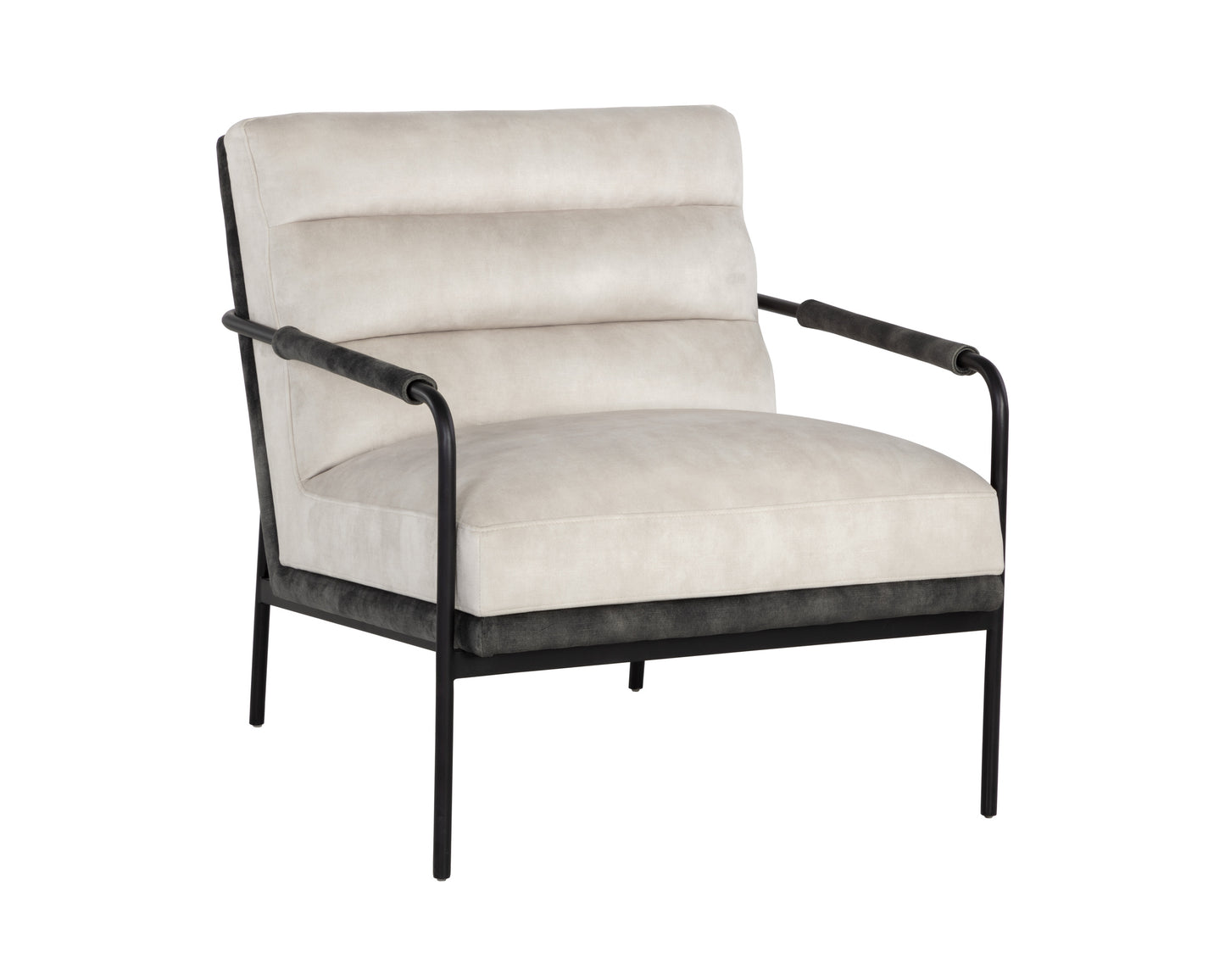 NAHLA TRISTEN LOUNGE CHAIR - NONO CREAM / NONO DARK GREEN