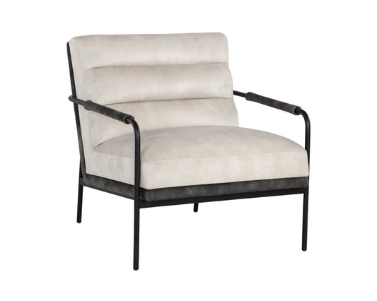 NAHLA TRISTEN LOUNGE CHAIR - NONO CREAM / NONO DARK GREEN