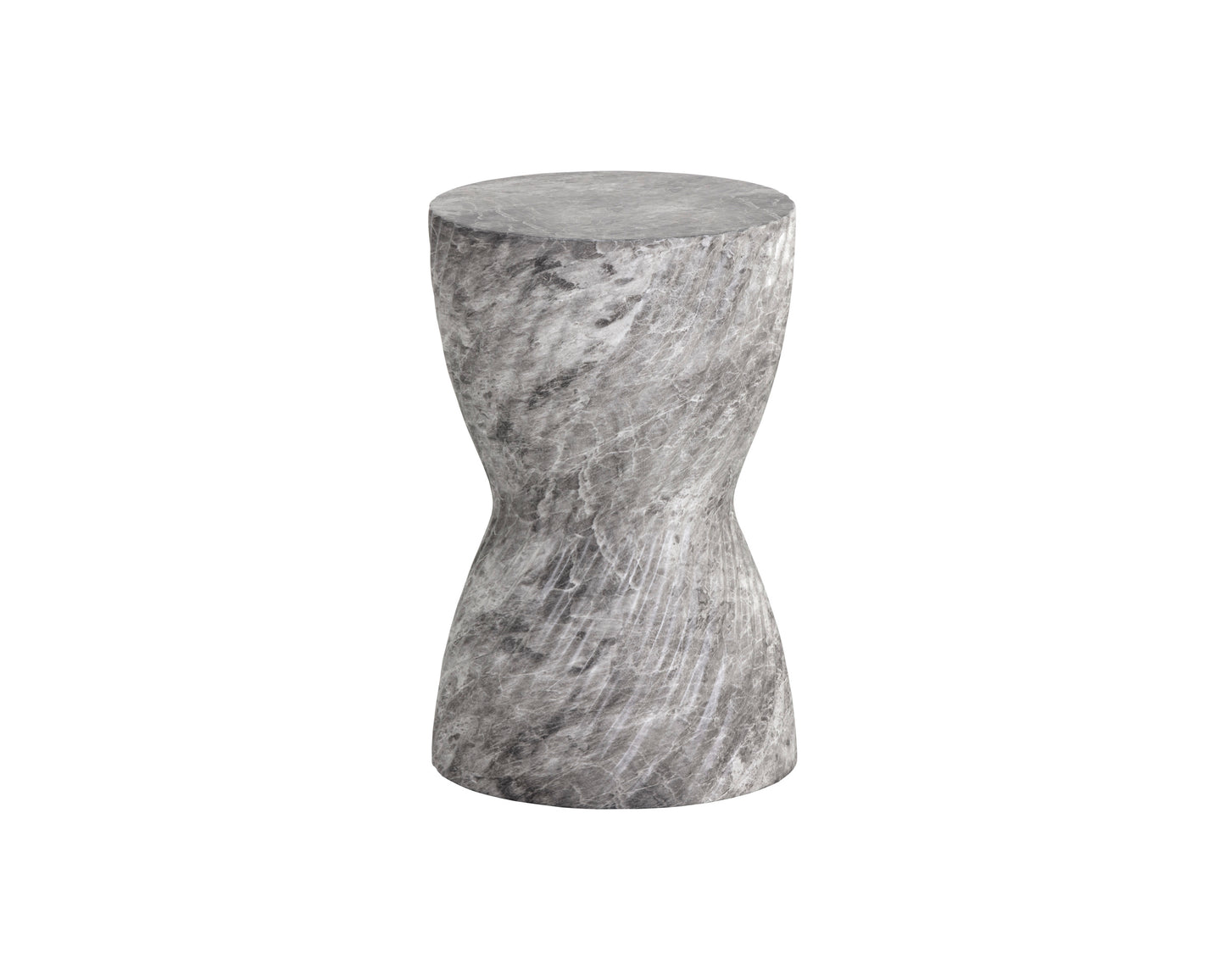 NAHLA CARA END TABLE - MARBLE LOOK - GREY