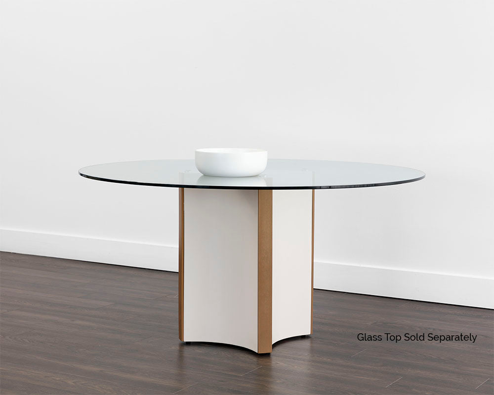 NAHLA DANBURY DINING TABLE BASE - MODERN CREAM