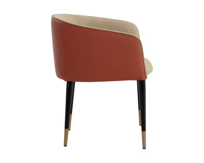 NAHLA ASHER DINING ARMCHAIR - POLO CLUB TOAST / DILLON CHILI