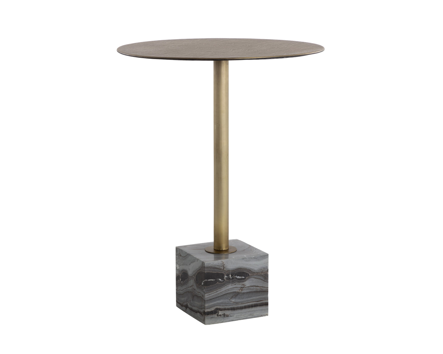 NAHLA KATA BAR TABLE - GREY MARBLE