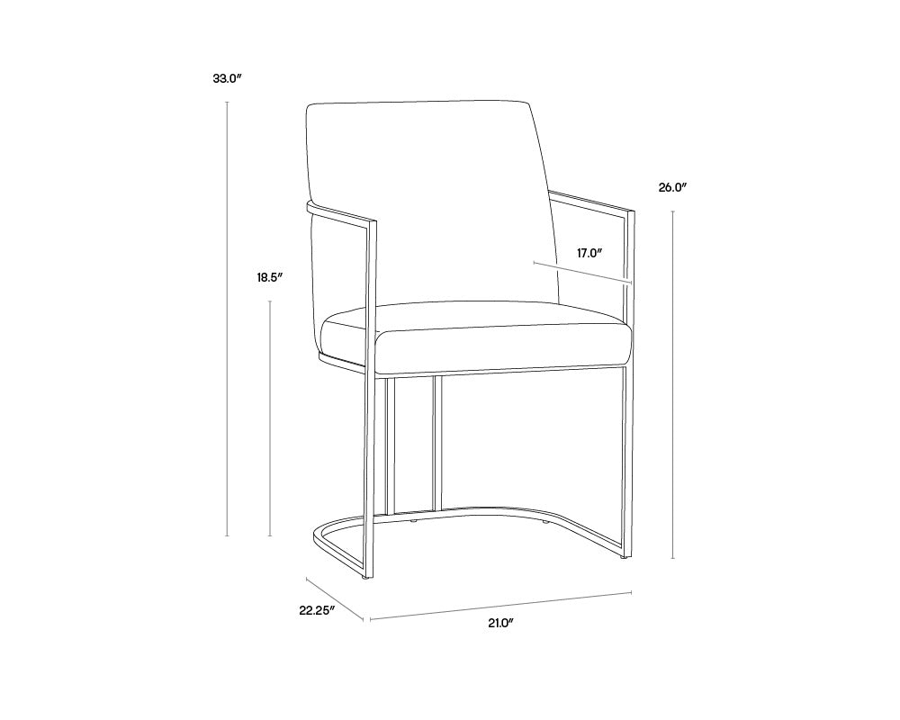 NAHLA RAYLA DINING ARMCHAIR - BELFAST OATMEAL