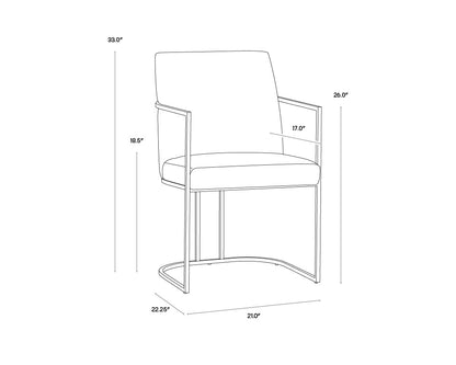 NAHLA RAYLA DINING ARMCHAIR - BELFAST OATMEAL