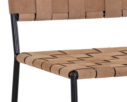 NAHLA OMARI DINING CHAIR - SUEDE LIGHT TAN LEATHER