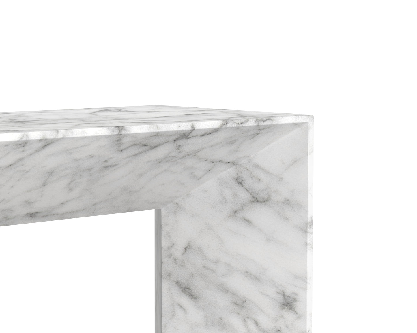 NAHLA NOMAD BENCH - MARBLE LOOK - WHITE