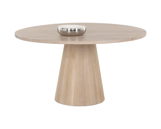 NAHLA ELINA DINING TABLE - ROUND - LIGHT OAK - 54"