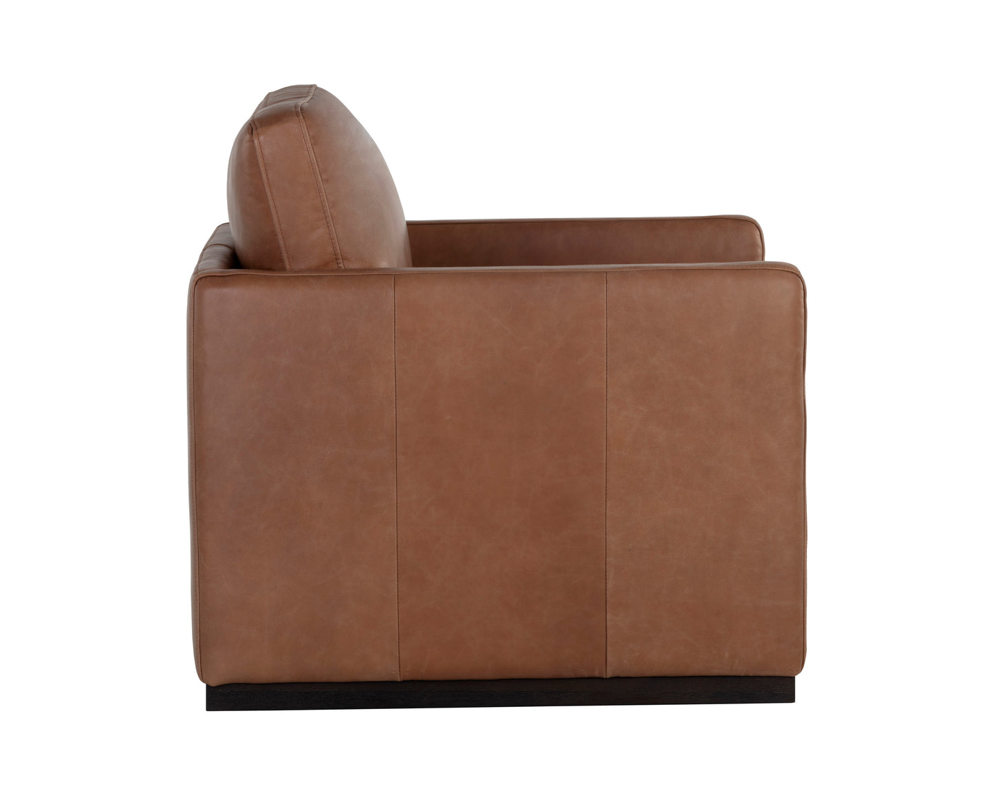 NAHLA PORTMAN SWIVEL LOUNGE CHAIR - MARSEILLE CAMEL LEATHER