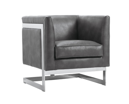 NAHLA YVETTE ARMCHAIR - STAINLESS STEEL - CANTINA MAGNETITE