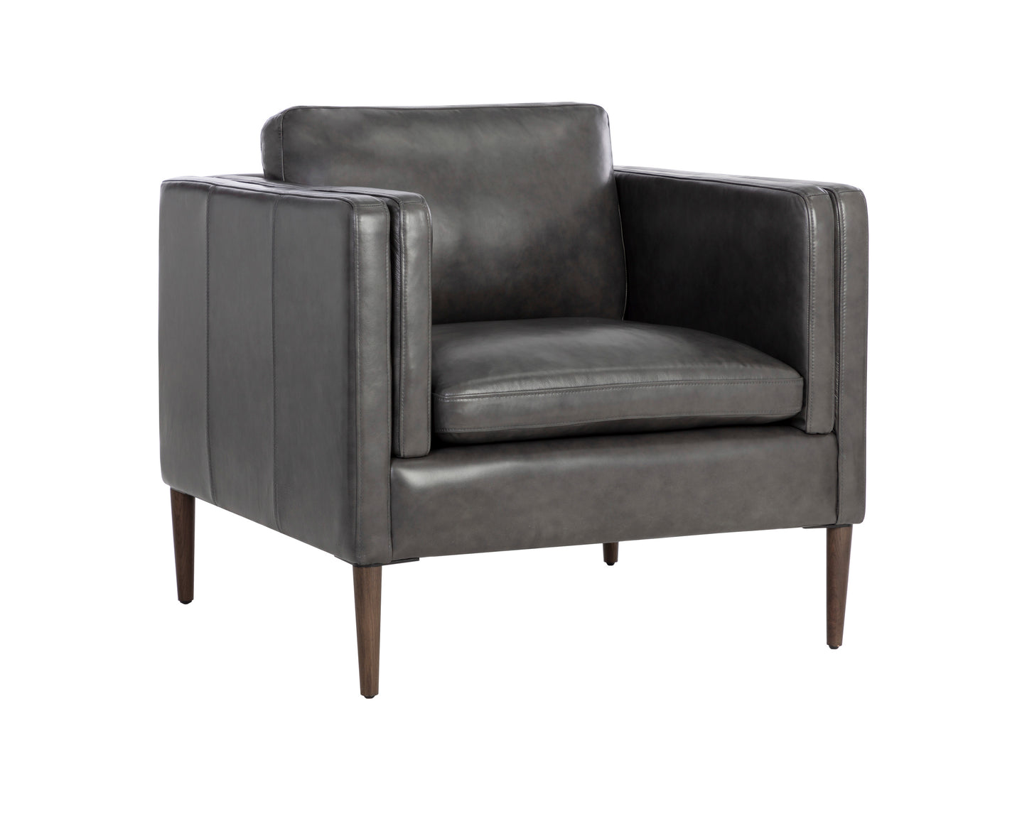 NAHLA RICHMOND ARMCHAIR - BRENTWOOD CHARCOAL LEATHER