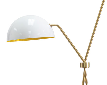 NAHLA FAVEN FLOOR LAMP - BRASS - WHITE