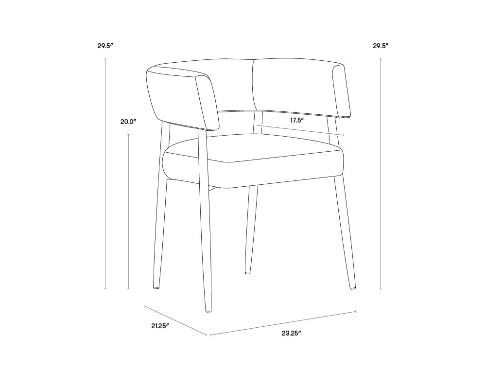 NAHLA MAESTRO DINING ARMCHAIR - BELFAST HEATHER GREY