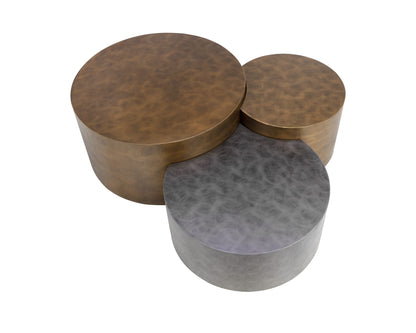 NAHLA NEO COFFEE TABLES (SET OF 3) - ANTIQUE BRASS