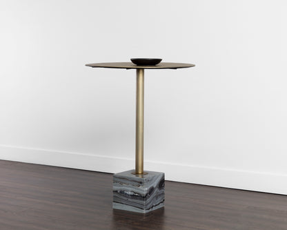 NAHLA KATA BAR TABLE - GREY MARBLE