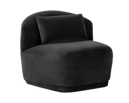 NAHLA SORAYA SWIVEL ARMLESS CHAIR - SHADOW GREY