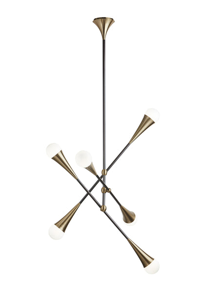 NAHLA ZENITH CHANDELIER - BRASS AND BLACK