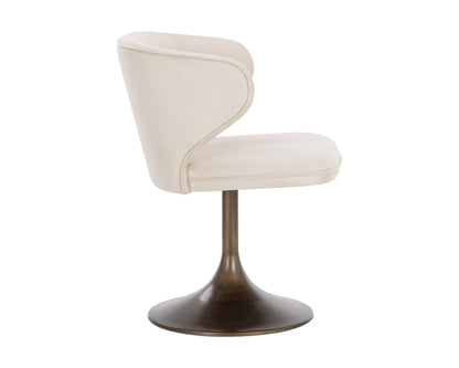 NAHLA SIMONE SWIVEL DINING CHAIR - CASABLANCA CLOUD