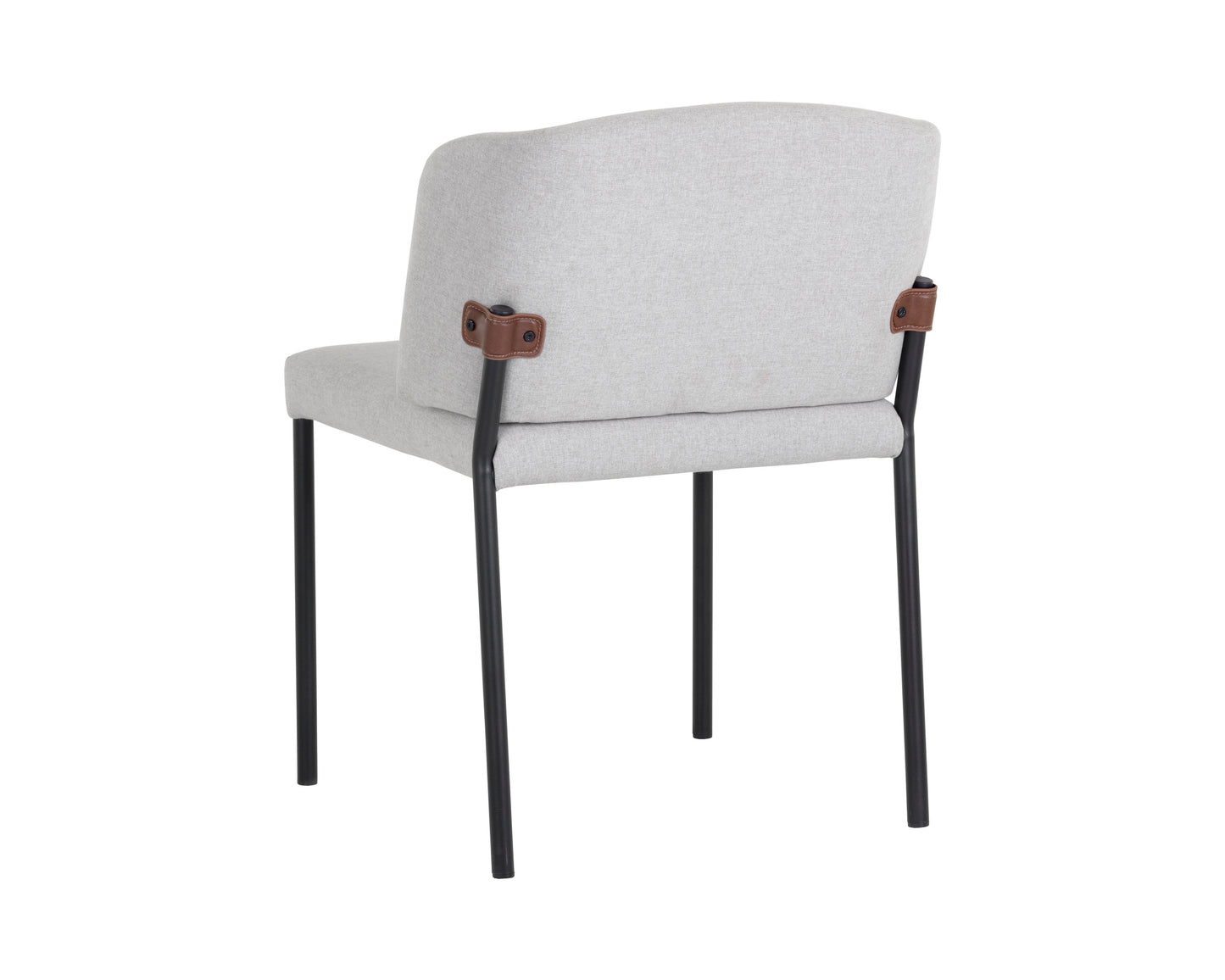 NAHLA PEARCE DINING CHAIR - LIGHT GREY / BRAVO COGNAC