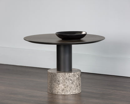 NAHLA MONACO COFFEE TABLE - BLACK - GREY MARBLE / RAW UMBER