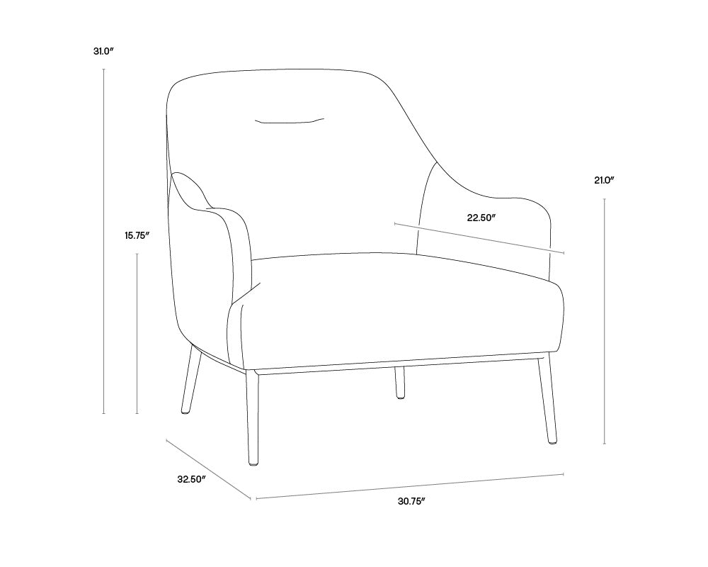 NAHLA CAMERON LOUNGE CHAIR - NONO PETROL