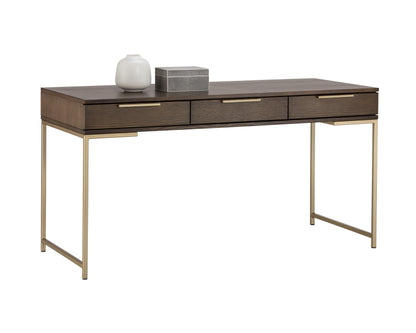 NAHLA REBEL DESK - GOLD - RAW UMBER