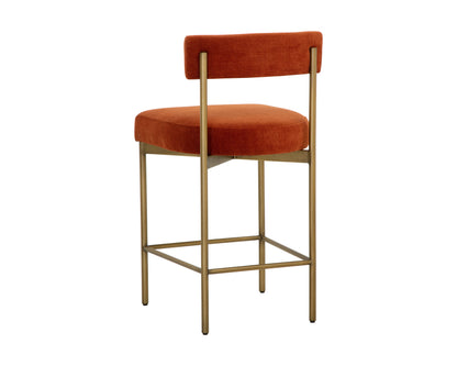 NAHLA SENECA COUNTER STOOL - ANTIQUE BRASS - DANNY RUST