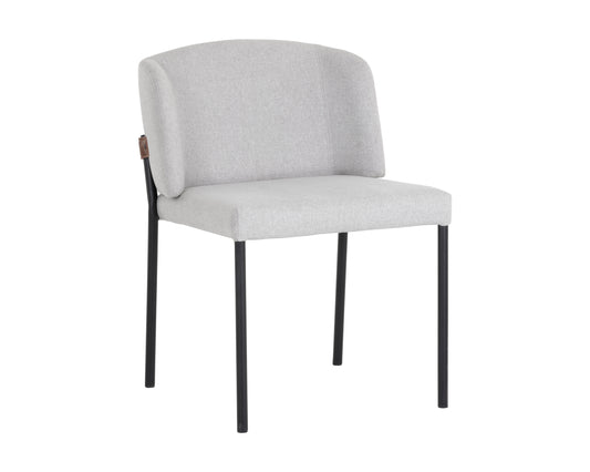 NAHLA PEARCE DINING CHAIR - LIGHT GREY / BRAVO COGNAC