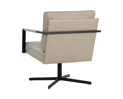 NAHLA RANDY SWIVEL LOUNGE CHAIR - ALPINE BEIGE LEATHER