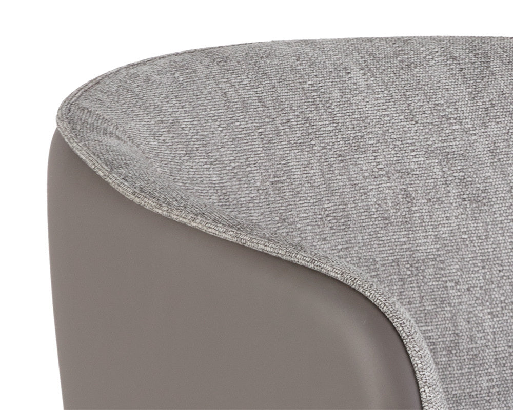 NAHLA ASHER DINING ARMCHAIR - FLINT GREY / NAPA TAUPE