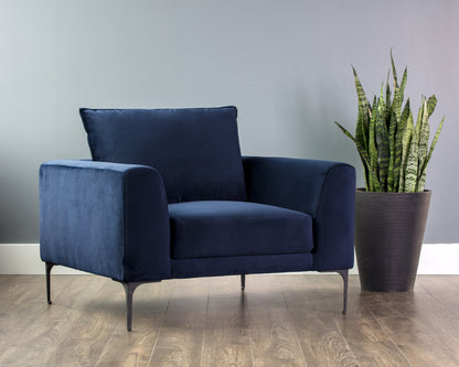 NAHLA VIRGO ARMCHAIR - METROPOLIS BLUE