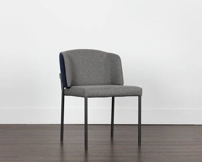 NAHLA PEARCE DINING CHAIR - DARK GREY / ABBINGTON NAVY