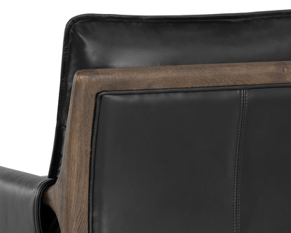 NAHLA MAUTI ARMCHAIR - DISTRESSED BROWN - CORTINA BLACK LEATHER