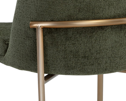 NAHLA ZEKE DINING CHAIR - ANTIQUE BRASS - BERGEN OLIVE