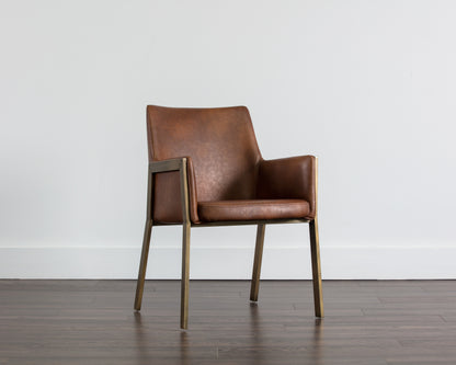 NAHLA BERNADETTE DINING ARMCHAIR - BRAVO COGNAC