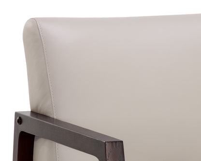 NAHLA NEYMAR LOUNGE CHAIR - LINEA LIGHT GREY LEATHER