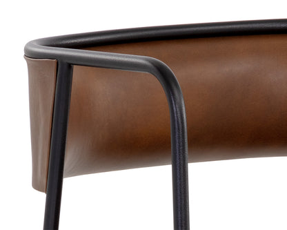 NAHLA BRENAN DINING ARMCHAIR - BRAVO COGNAC