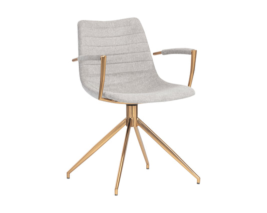 NAHLA ANDRES SWIVEL DINING ARMCHAIR - BELFAST HEATHER GREY