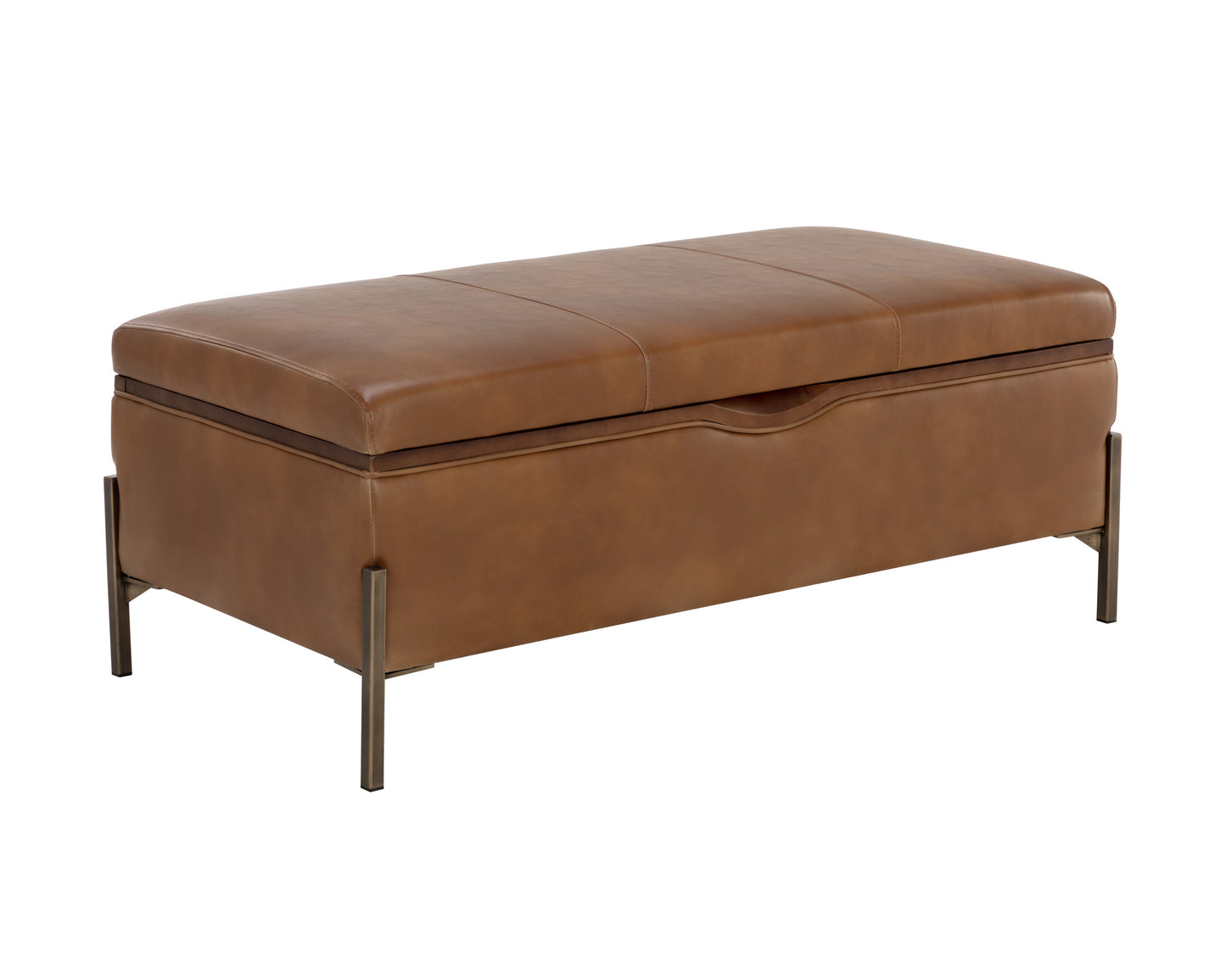 NAHLA KAEL STORAGE BENCH - TOBACCO TAN