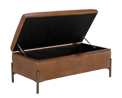 NAHLA KAEL STORAGE BENCH - TOBACCO TAN