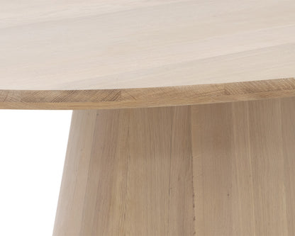 NAHLA ELINA DINING TABLE - OVAL - LIGHT OAK - 84"