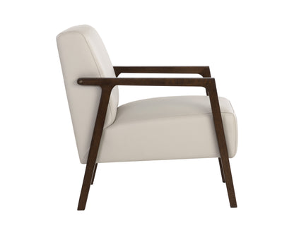 NAHLA NEYMAR LOUNGE CHAIR - LINEA LIGHT GREY LEATHER