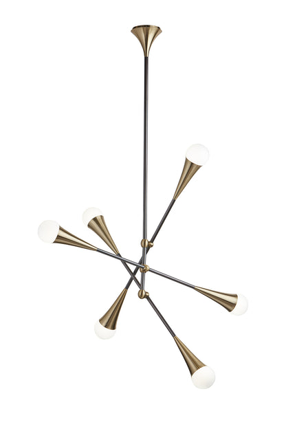 NAHLA ZENITH CHANDELIER - BRASS AND BLACK