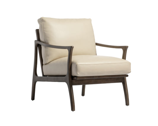 NAHLA LINDLEY LOUNGE CHAIR - ASTORIA CREAM LEATHER